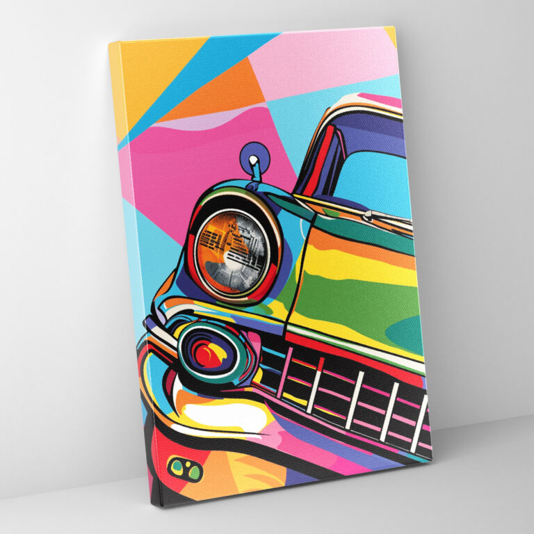 Andy Warhol Auto Cartoon Leinwandbild - Andy Warhol Auto Bunt Leinwandbild