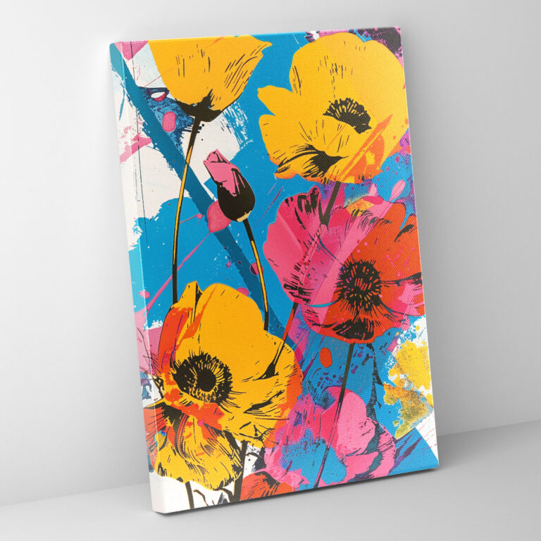Andy Warhol Blumen Leinwandbild - Andy Warhol Leinwand Wandkunst Leinwandbild