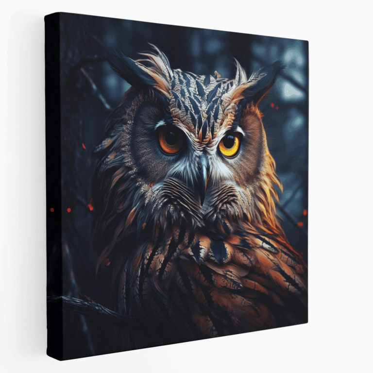 Weises Eulen Leinwandbild