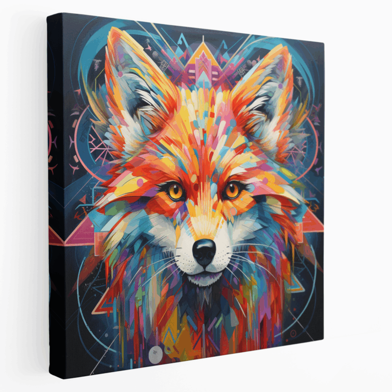 Verspieltes Fuchs-Geometrie Leinwandbild