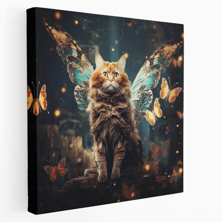 Kosmisches Katzen Leinwandbild