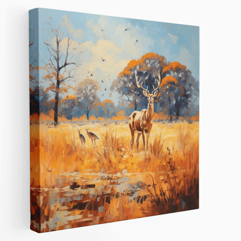 Idyllisches Savannen-Wildtiere Leinwandbild