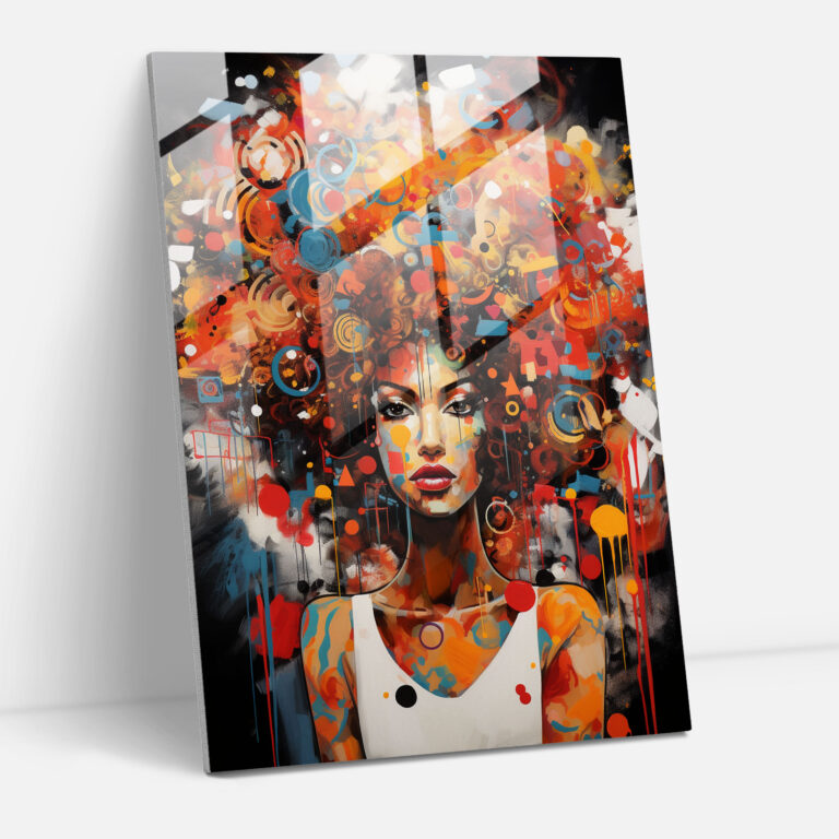 Afro Frisuren Glasbild - Afro Glas Kunst Moderne Kunst Glasbild