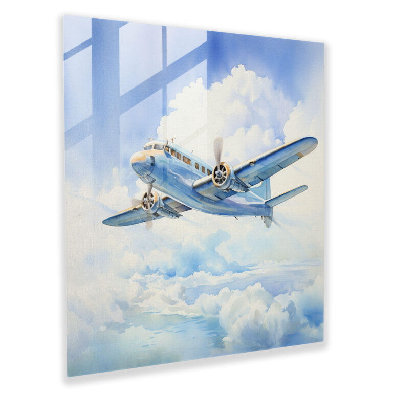 Flugzeug Glasbild - Moderne Kunst Eleganz
