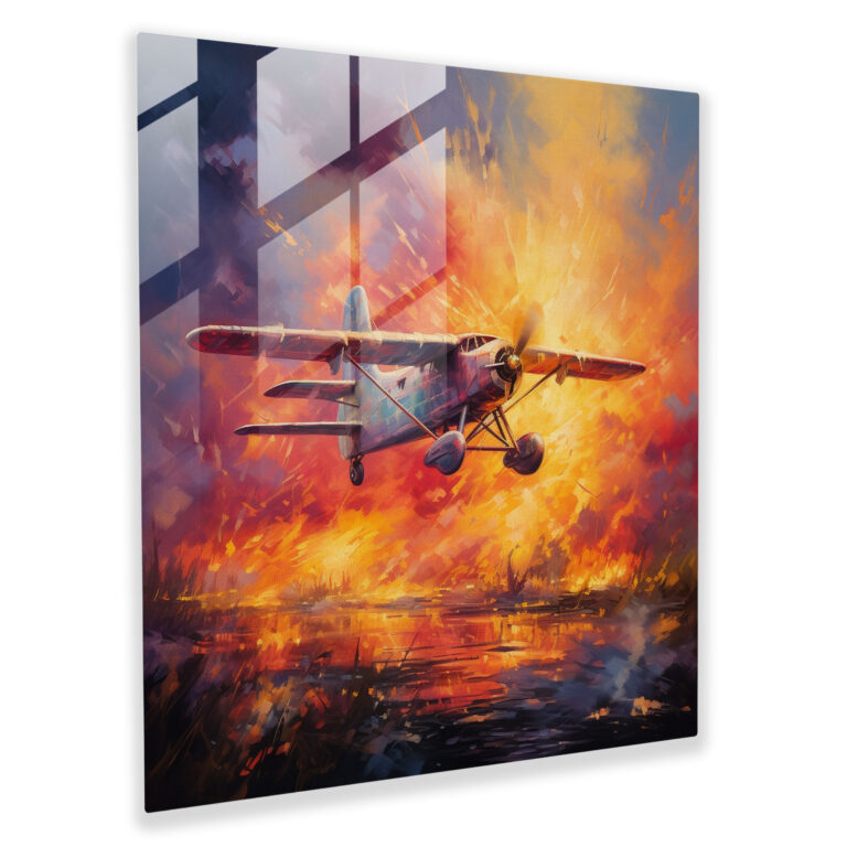 Flugzeug Glasbild - Flugzeug Glasbild Wunder Fantasie