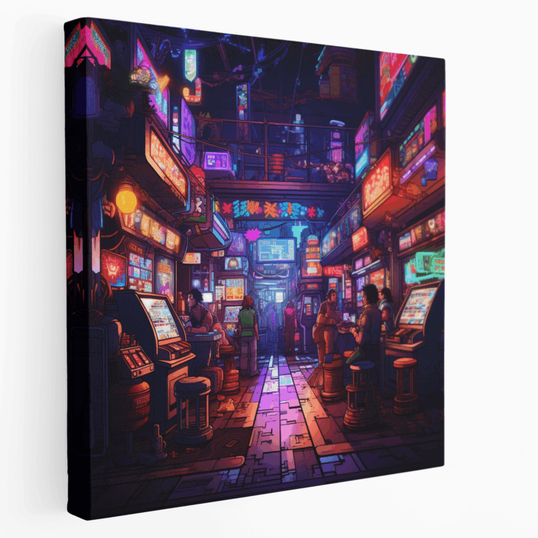 Retro Pixel Arcade Leinwandbild