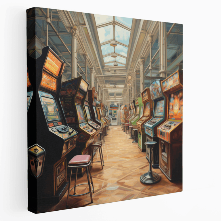 Leinwandbild im Vintage Arcade-Stil