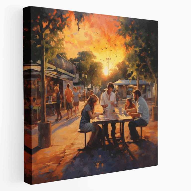 Leinwandbild Sonnenuntergang Arcade Ambiente