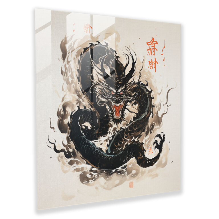 Asiatisches Glasbild - Asiatische zeitgenössische chinesische Kalligrafie moderne Kunst