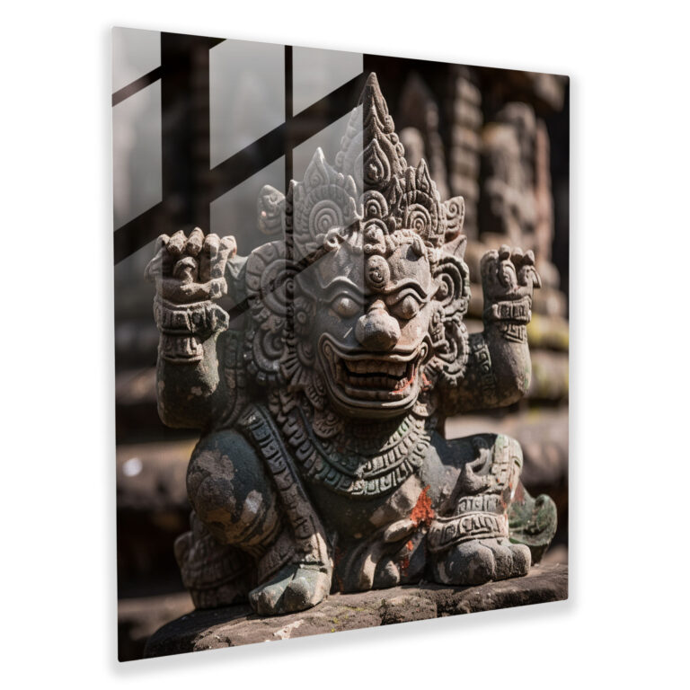 Asiatisches Mythisches Glasbild - Asiatisch Glasbild Glaskunst Detailreiche Gravuren