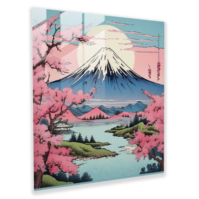 Glasbild Asiatische Gelassenheit - Asiatisch Glas Kunst Moderne Kunst