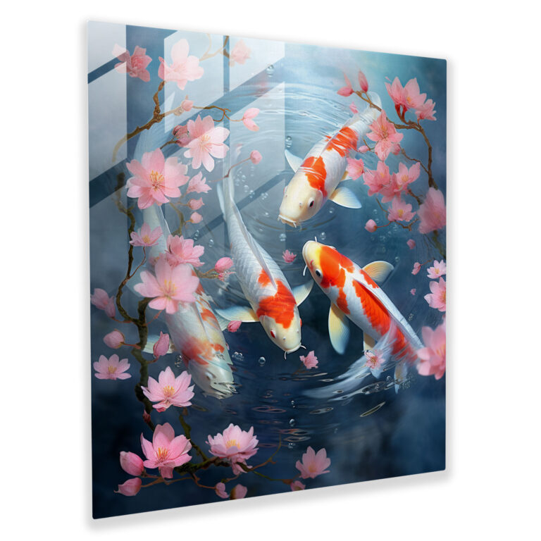 Asia Kirschblüten Glasbild - asiatisch Wanddekoration Eleganz
