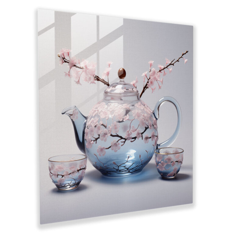 Asiatische Teekanne Glasbild - Asiatisch Charme Wohnkultur