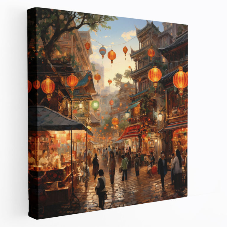 Leinwandbild Asiatischer Markt - Asiatisch Bunt