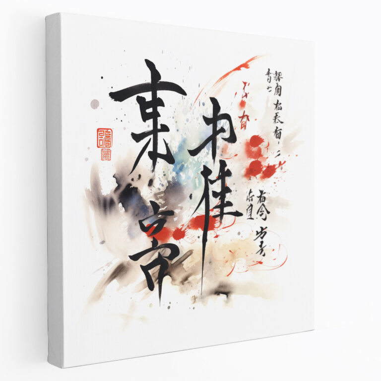 Asiatische Wandkunst - Feine chinesische Kalligrafie - Weisheit Zitat Leinwandbild - Asiatisch Wanddekoration