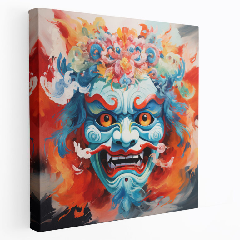 Leinwandbild mit Ausdrucksstarker chinesischer Oper Maskenmalerei - Wandkunst - Asiatische Dramatische Gesichtsausdrücke Wanddekoration Leinwandwandkunst
