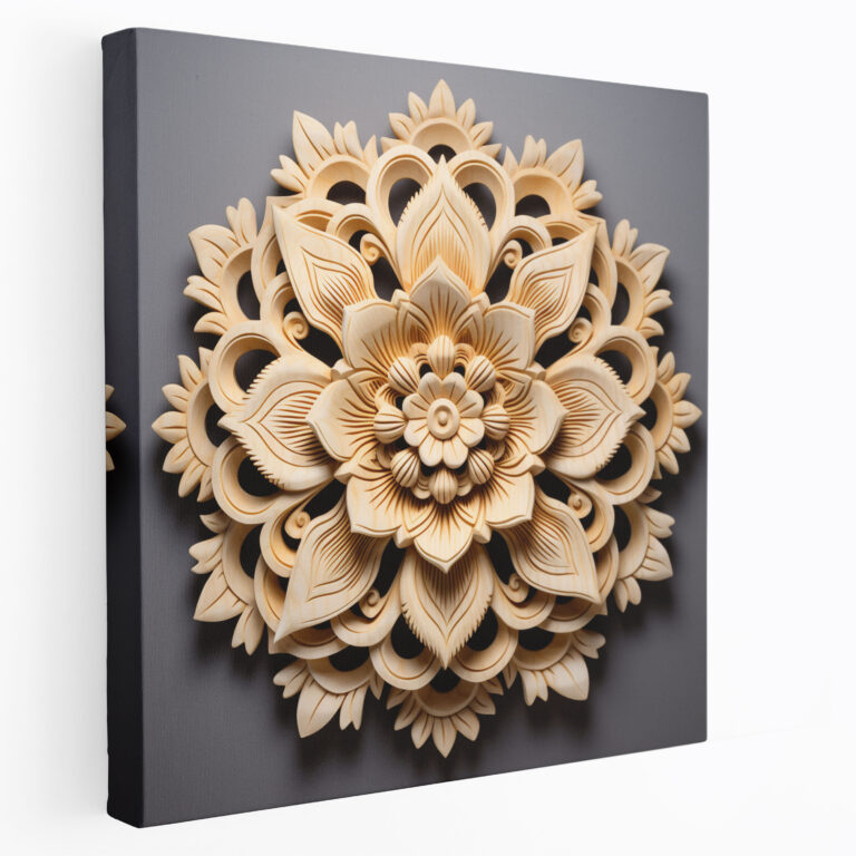Leinwandbild Asiatisches Lotusmuster - Asiatisch Wandkunst Wohnkultur