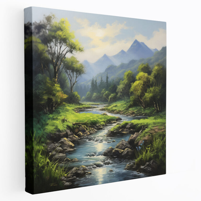 Asiatische Wandkunst: Naturstille - Leinwandbild Landschaft Wandkunst