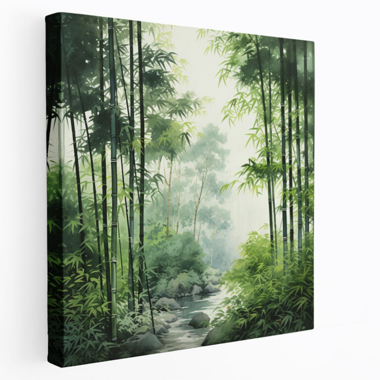 Asiatisches Leinwandbild: Ruhiger Bambuswald - Asien Ruhe Leinwand
