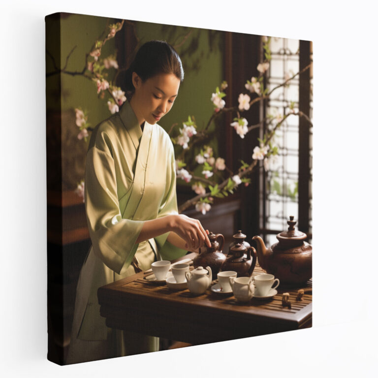 Asiatische Teezeremonie Wanddekoration - Asiatisch kulturelle Raffinesse Heimdekoration traditionell