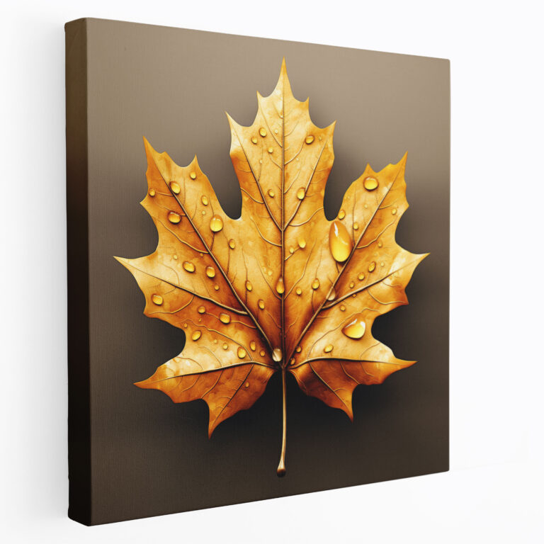 Herbst Leinwandbild - Realistisches Ahornblatt Wandkunst - Herbst Wanddekoration Leinwand Wandkunst Ahornblatt