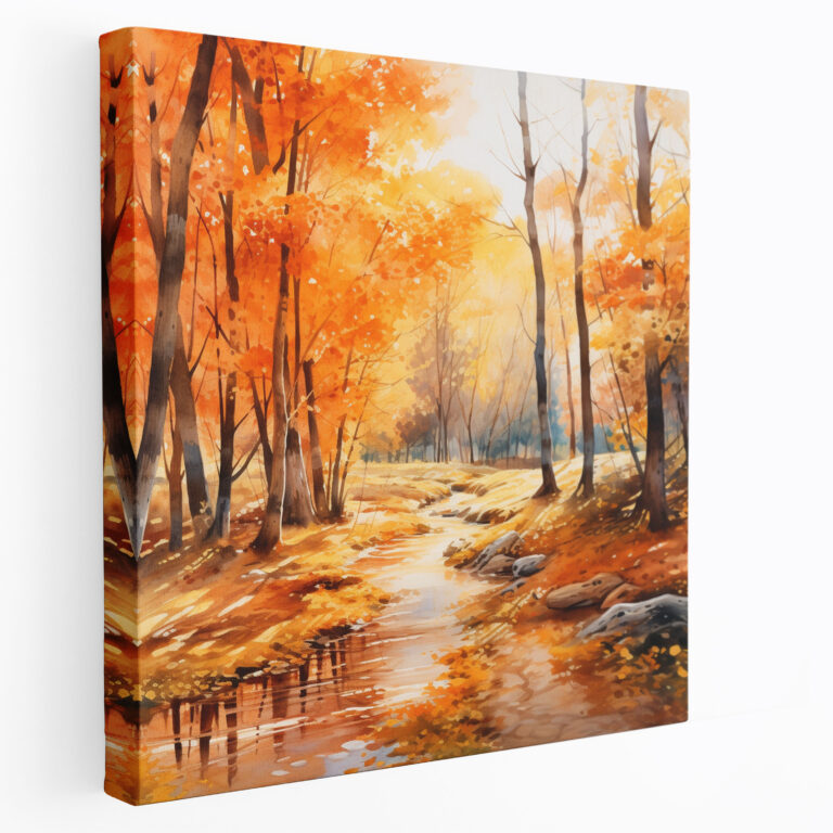 Leinwandbild Herbstwald - Herbst Leinwand Wandkunst Wandkunst