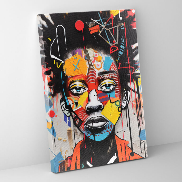 Basquiat Fusion Leinwandbild - Dynamische Wandkunst - Basquiat Street Art Leinwand Wandkunst Wanddekoration