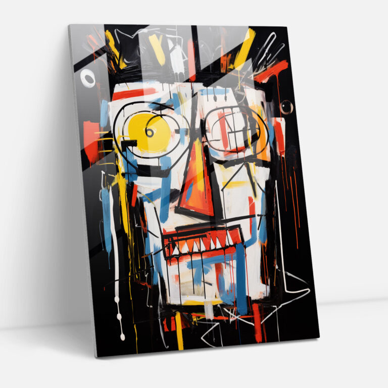 Basquiat inspirierte Glas-Kunst: Ausdrucksstarke Pinselstriche - Basquiat Abstrakte Pinselstriche Glas-Kunst