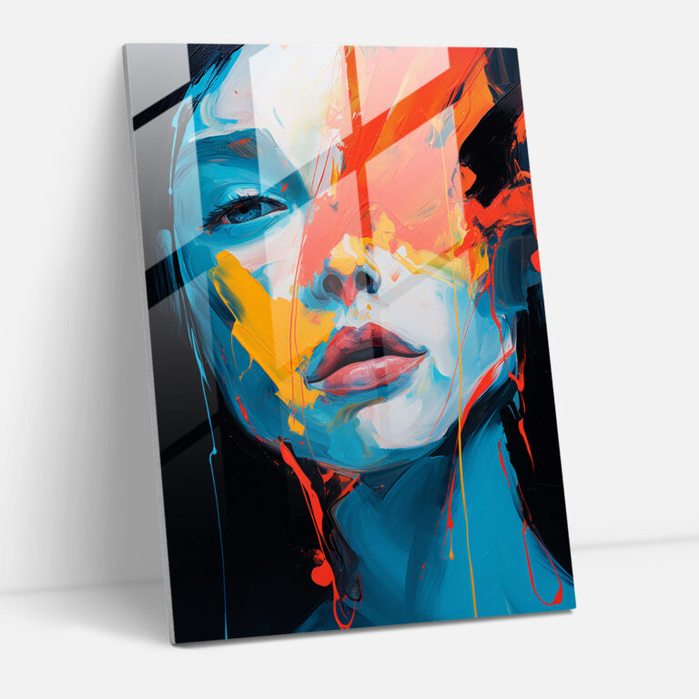 Glasbild Basquiat - Ausdrucksstarkes Porträt - Basquiat Ausdrucksstarke Pinselstriche Wanddekoration Glasbild