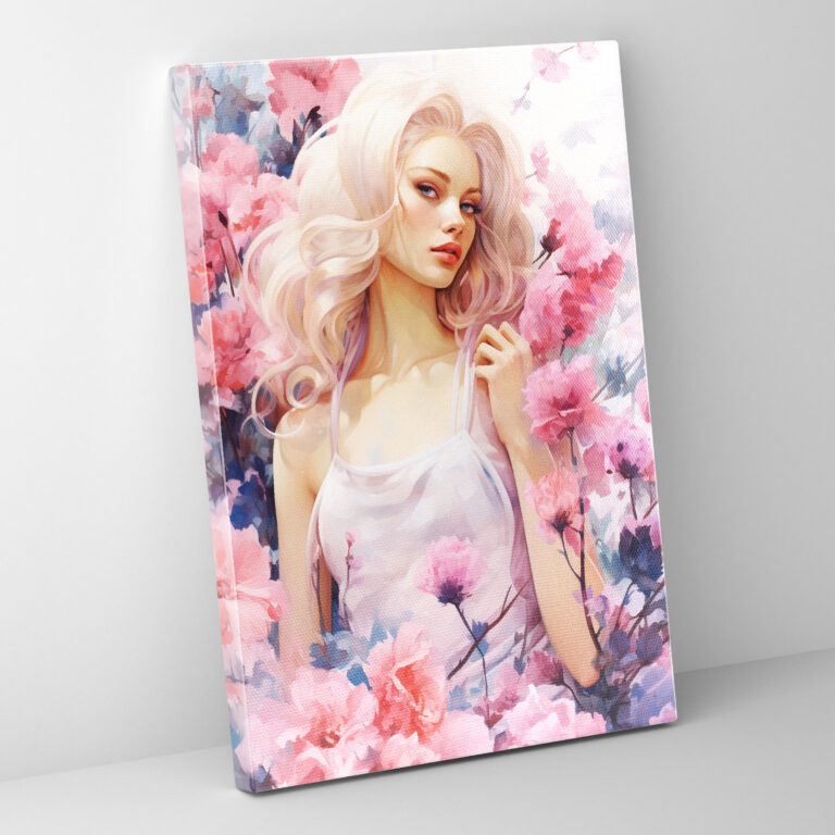 Barbie Watercolor Garden Leinwandbild - Barbie Traumhafter Garten Aquarellmalerei.