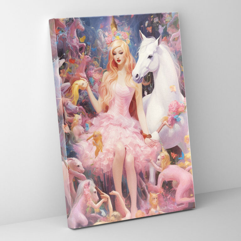Barbie Leinwandbild - Fantasievolles Gemälde für die Wand - Barbie Wandbild Leinwand Leinwand Fantasievolles Gemälde.