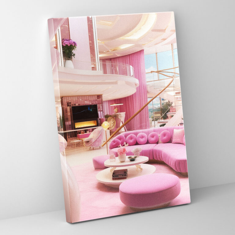 Barbie Traumhaus Leinwandbild - Barbie Leinwand Wanddekoration Wohnzimmer