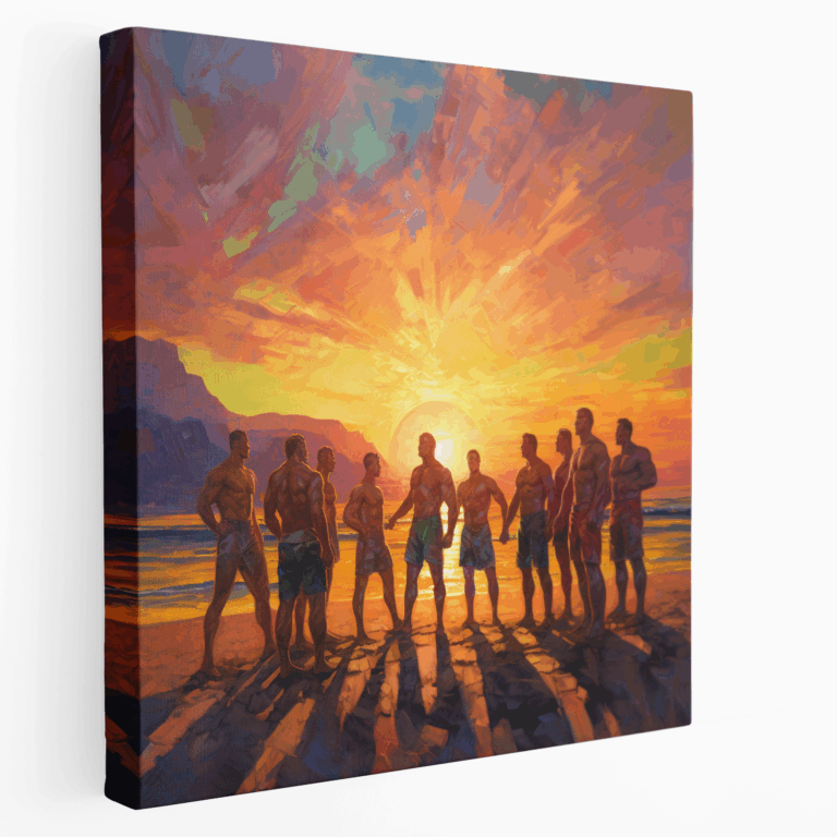 Sonnenuntergang Kraft Eindruck Leinwandbild