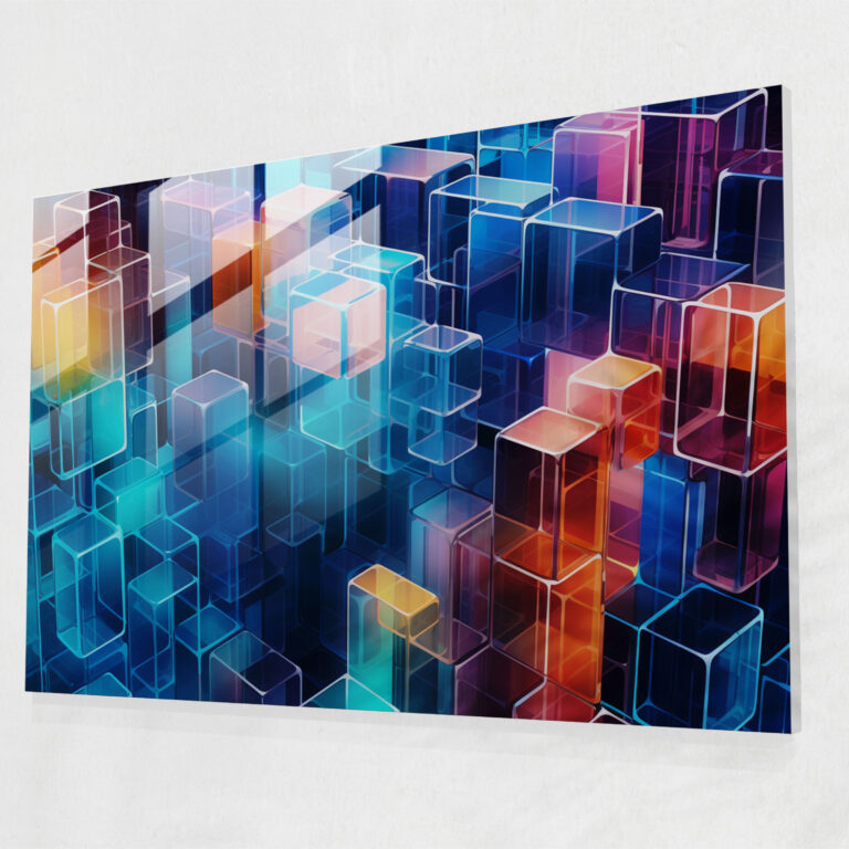 Glasbild Blockchain - Wanddekoration aus Glas Glas-Wandkunst