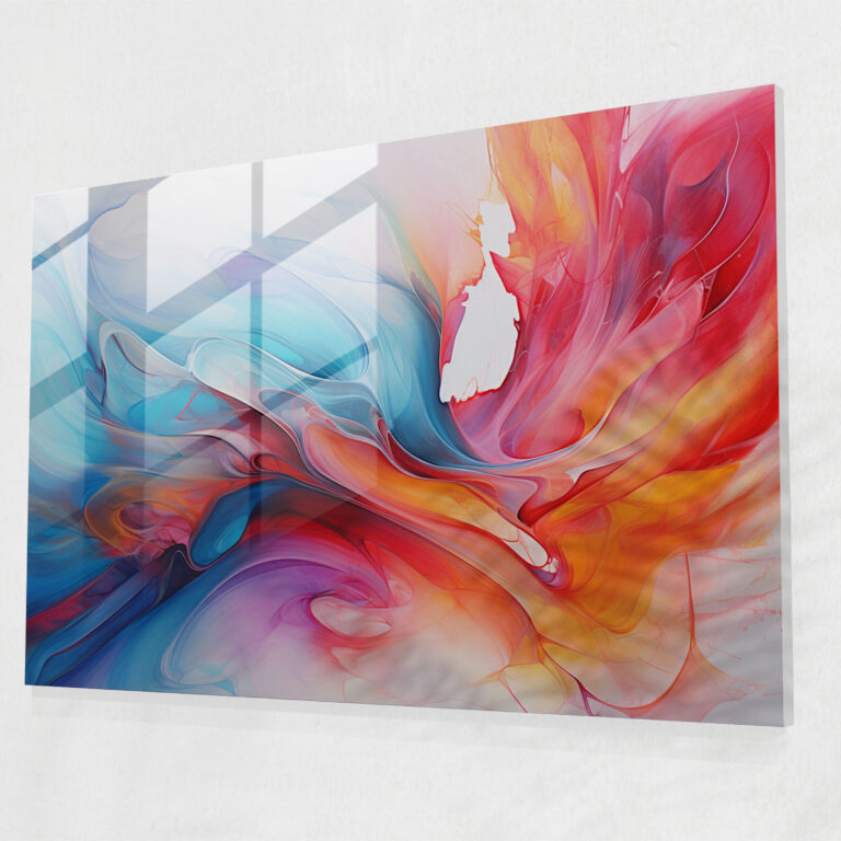 Glasbild Blockchain - Home Decoration Abstract Acrylic Painting Wanddekoration