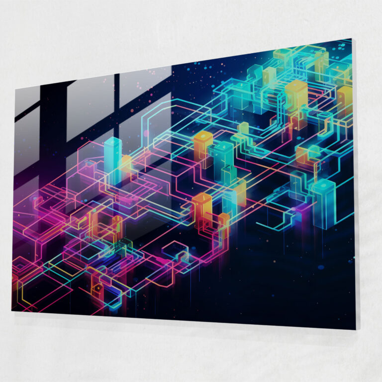 Blockchain Home Decoration – Dynamische visuelle Erfahrung Glaswandkunst Glasbild