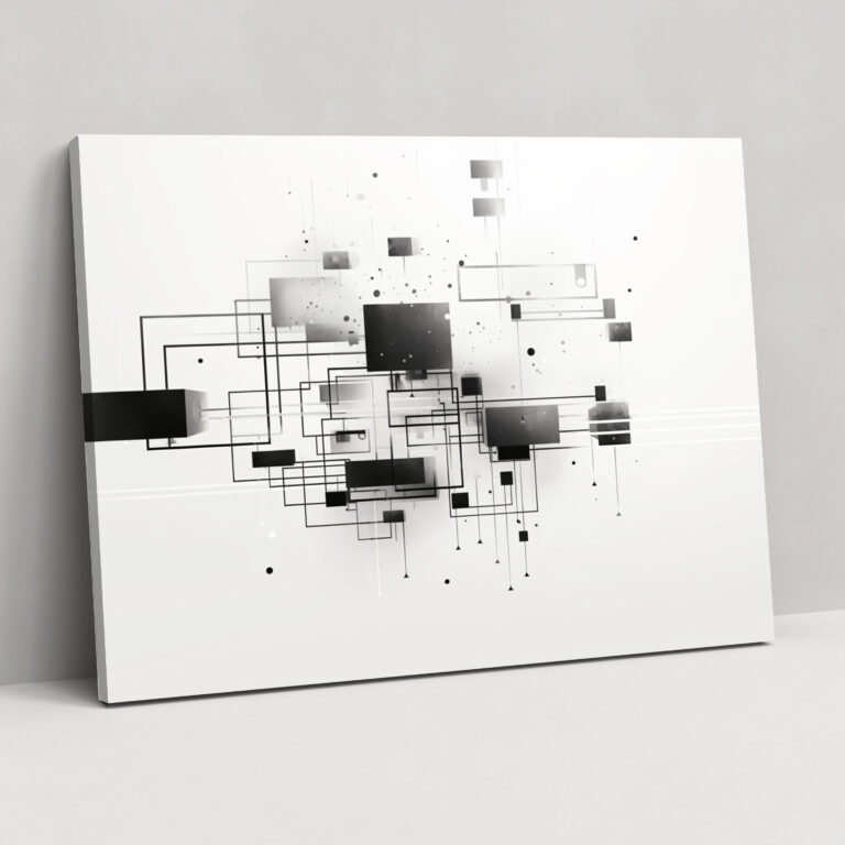 Minimalistische Blockchain Wandkunst - Leinwandbild Heimdekoration
