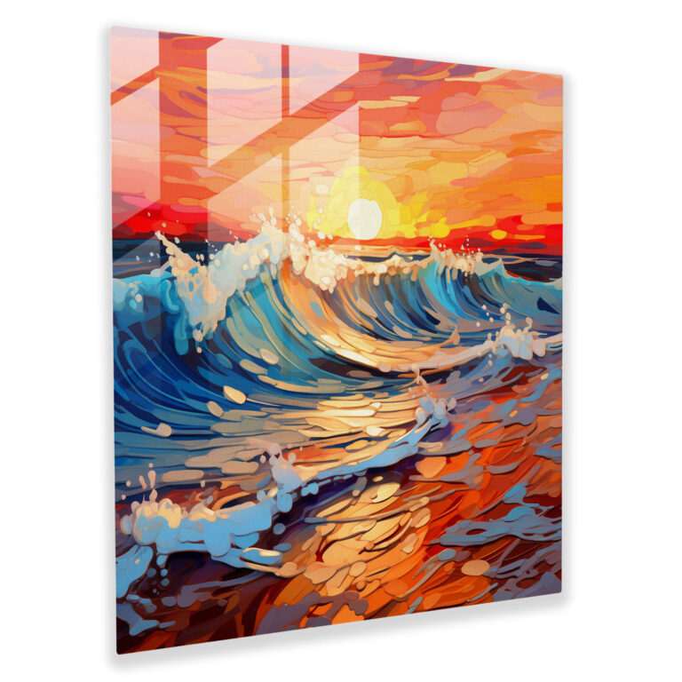 Glasbild Strandwellen - Strand Glas Kunst Wanddekoration Wohnkultur