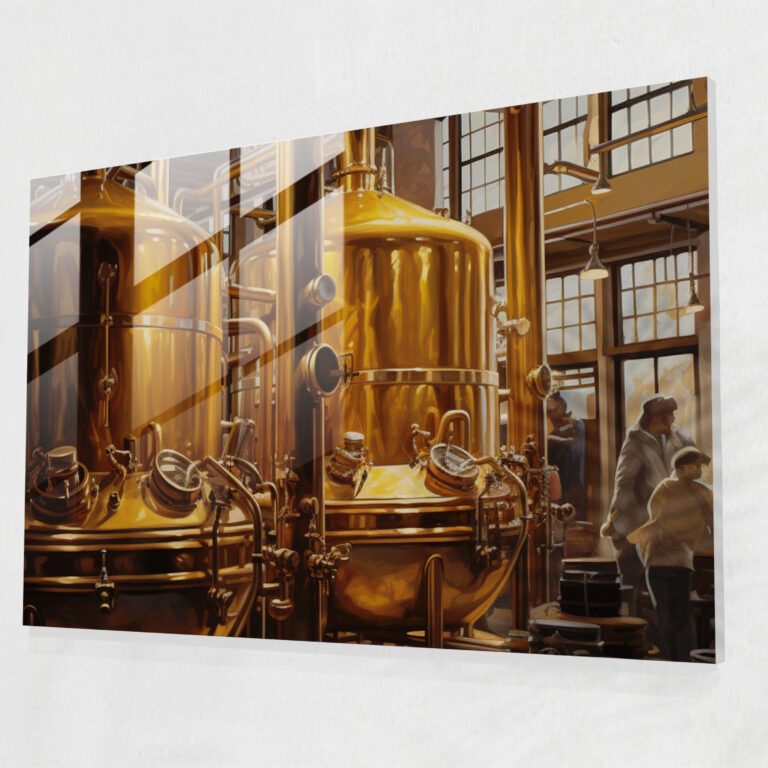 Bierglas Kunst: Brauerei Meisterwerk - Bier Bierglas Kunst Moderne Kunst Realistisches Ölgemälde