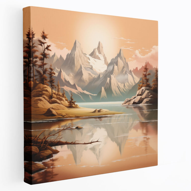 Beiges Berg Leinwandbild - Wanddekoration Wandkunst