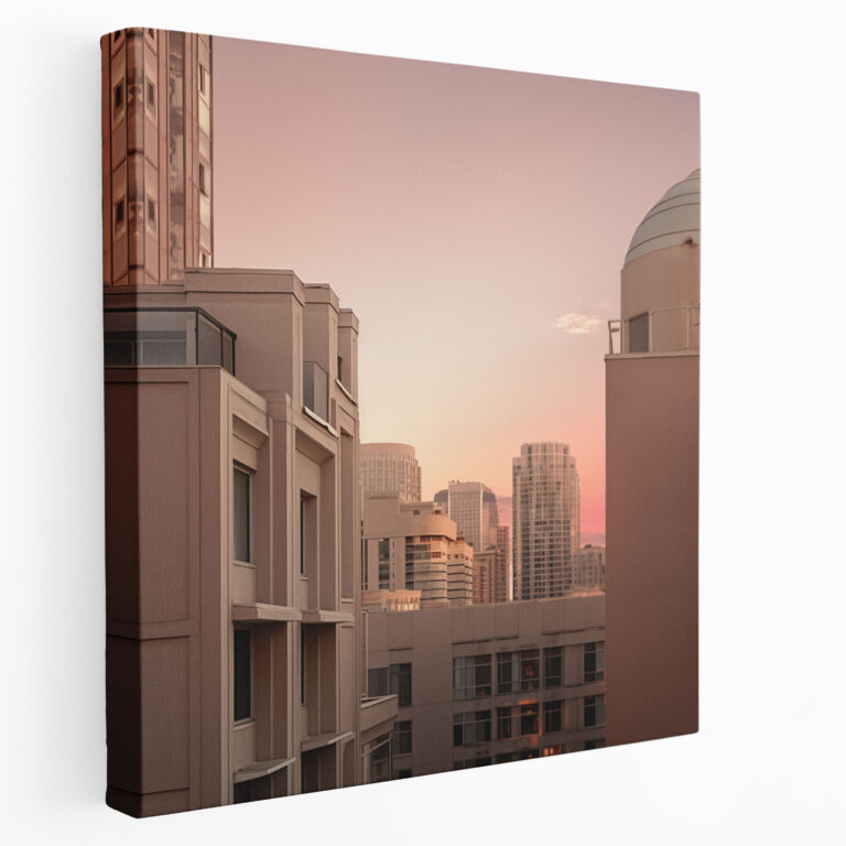 Beige Stadtbild Leinwandbild - Beige Wandkunst Beige Leinwandbild Fotografie