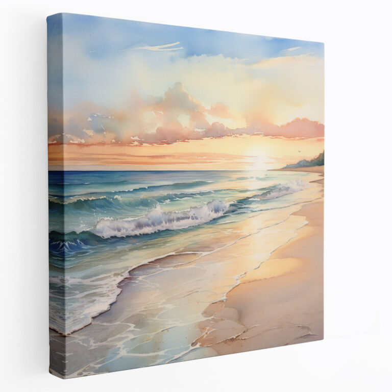 Leinwandbild Beige Sunset - Beige Beige Thema Leinwand Wandkunst
