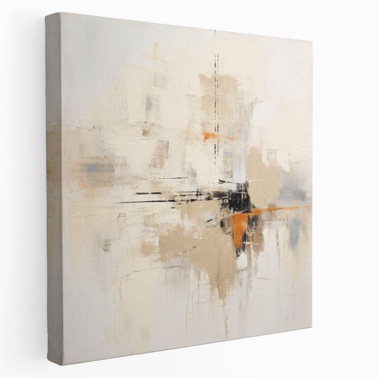 Beige Abstraktes Balance Leinwandbild - Stilvolle Wandkunst Leinwand
