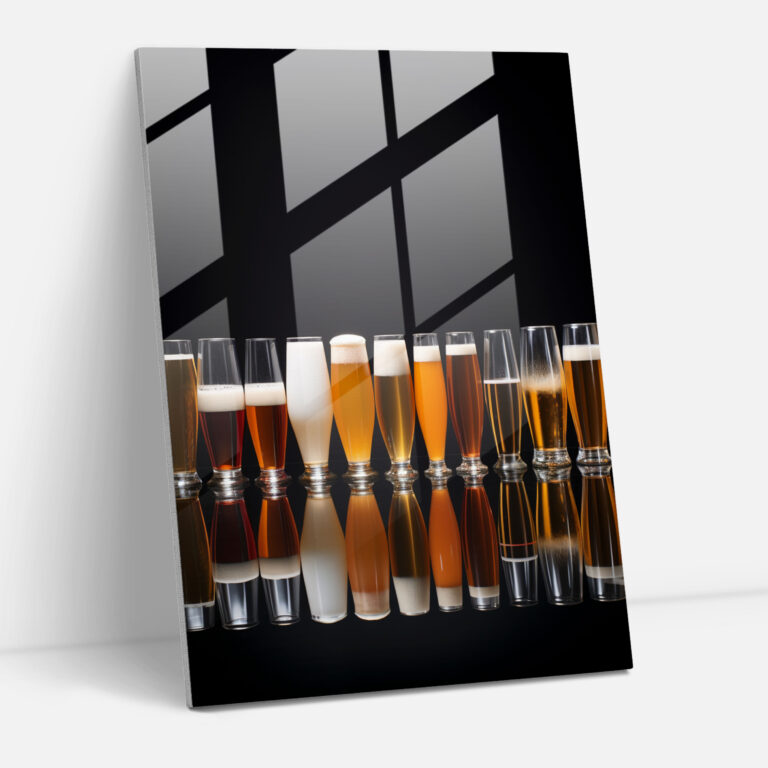 Glasbild Biergläser - Bier symmetrisches Muster Biergläser