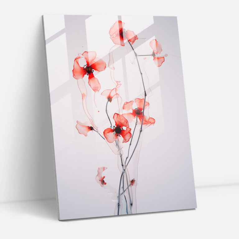 Glasbild Blutende Blumen - Glasbild Blutende Blumen Glas Kunst Home Decoration