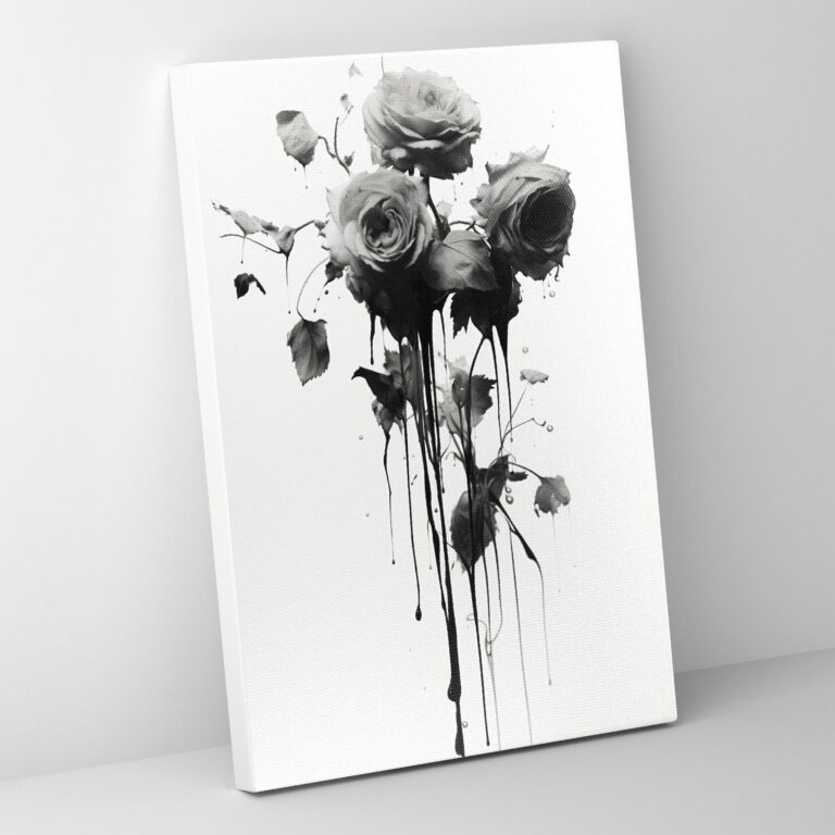 Blutende Blumen Wanddekoration - Blutende Blumen Wohnaccessoire Leinwand Wandkunst