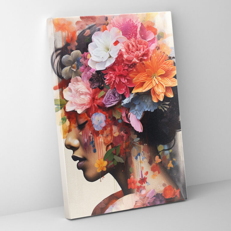 Blutende Blumen Wandkunst - Inklusivität Collage Leinwandbild