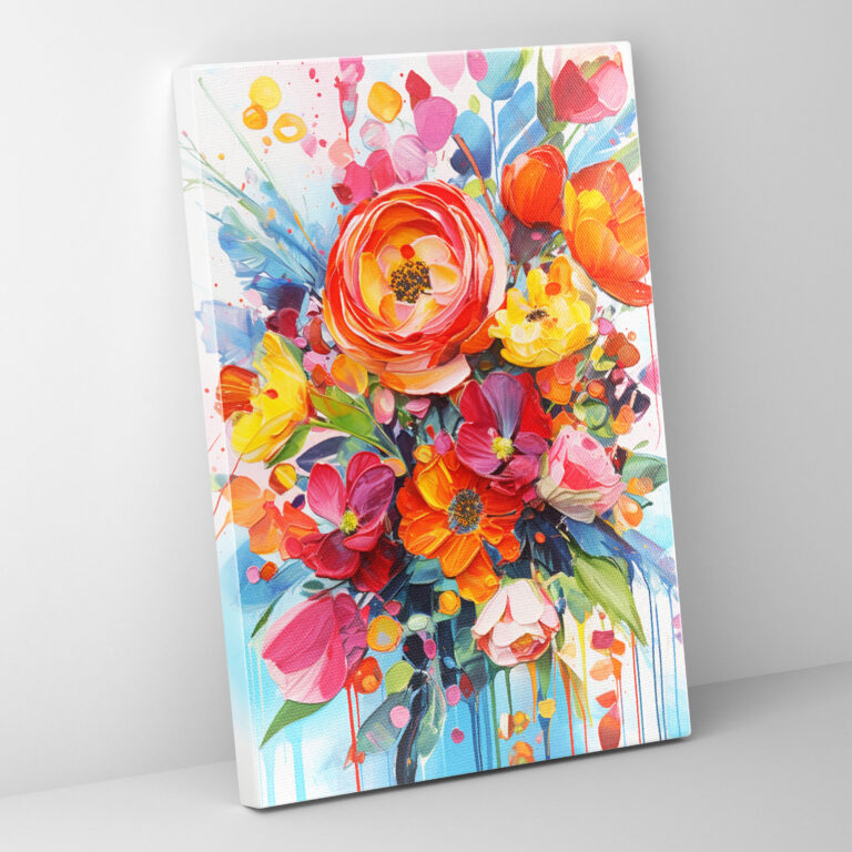 Blutende Blumen Wanddekoration - Blutende Blumen Leinwandbild Wandkunst Wanddekoration