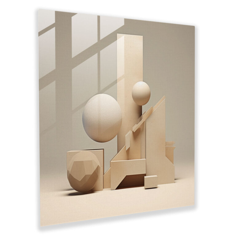 Beiges Glasbild - Geometrische Harmonie - Beige Beiges Glasbild Wohn-Dekoration Wanddekoration