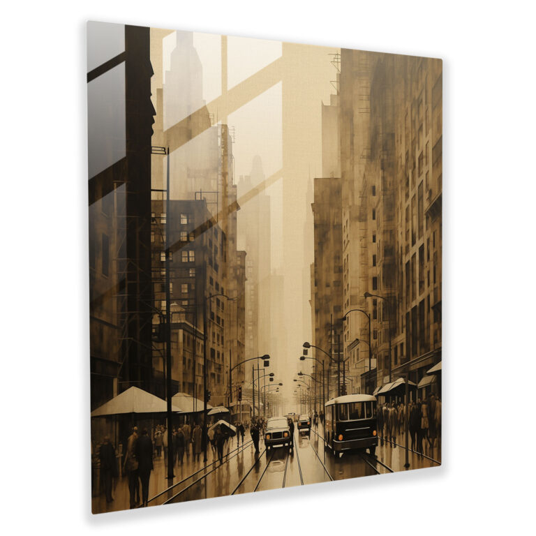 Beiges Urban Glasbild - Beige Glas Wandkunst Glas Kunst Wohnkultur